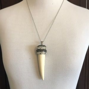 Pave tusk pendant